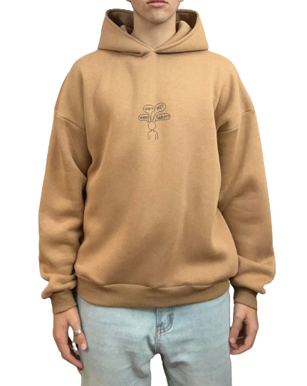 “QUESTIONS” hoodie - MARRONE