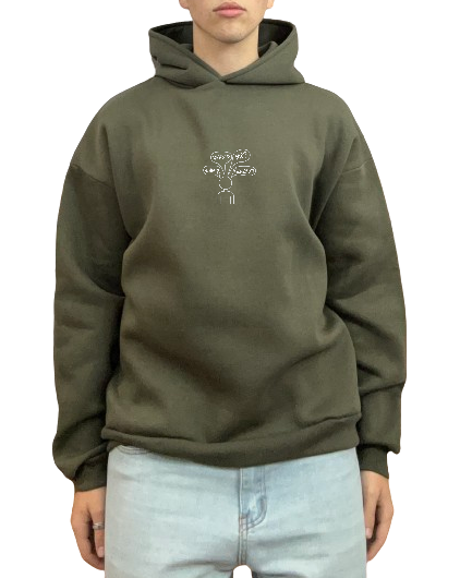 “QUESTIONS” hoodie - VERDE SCURO