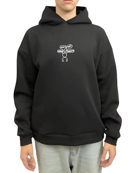 “QUESTIONS” hoodie - NERO